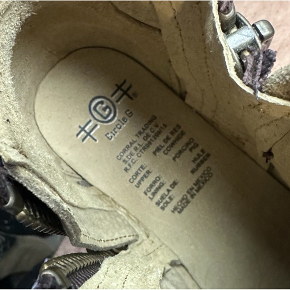 Corral Circle G Womens Genuine Leather Boots Cutout Tooled Distressed Brown Sz 8 - Picture 12 of 12